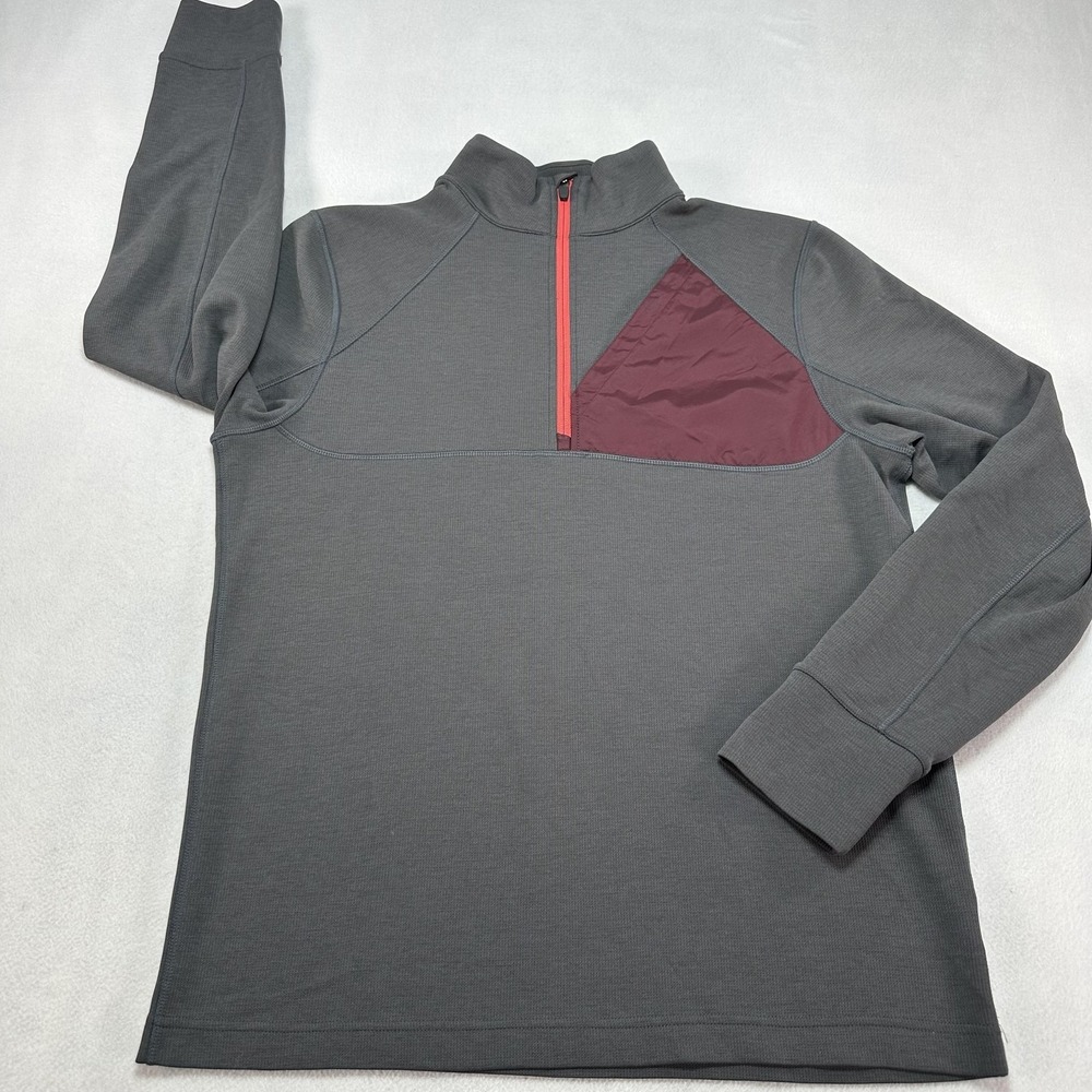 Marmot Hanging Rock Pullover Mens Medium Gray 1/4 Zip Fleece Chest Pocket Hiking
